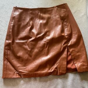 DO+BE Tan Faux Leather Pencil Skirt